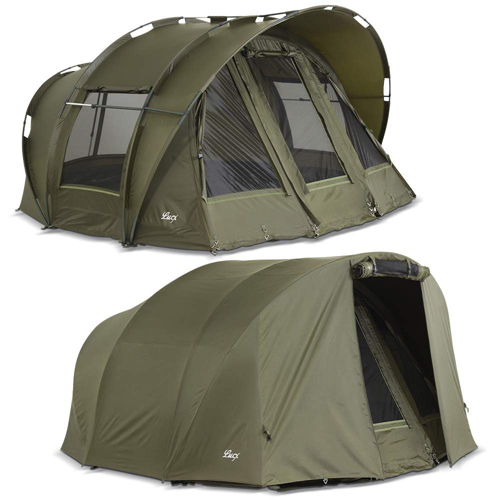 Lucx® Leopard Bivvy + Winterskin 2-3 Mann Angelzelt + Überwurf 2 bis 3 Personen Karpfenzelt + Overwr