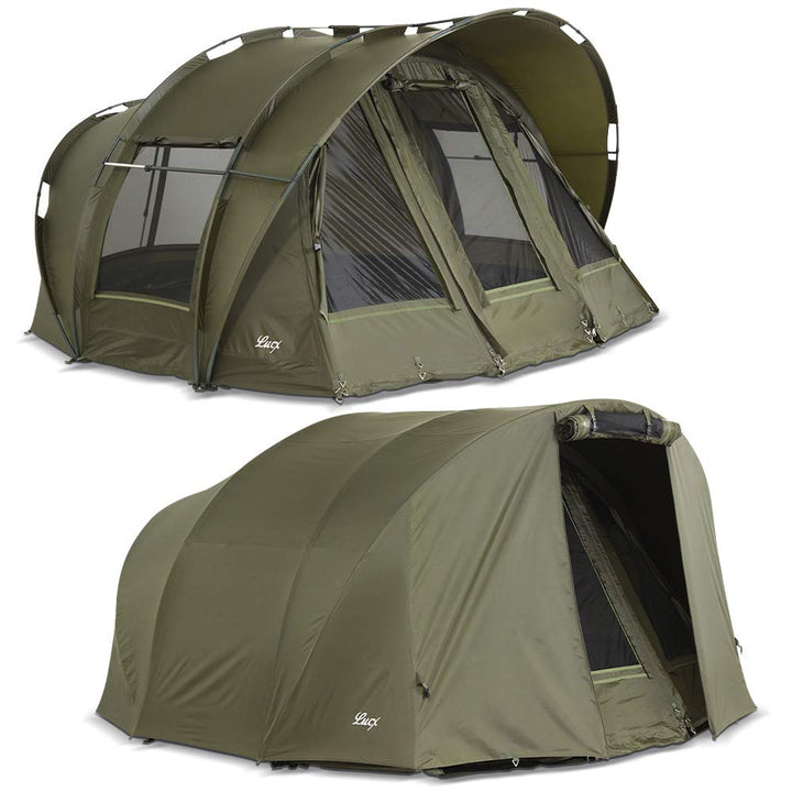 Lucx® Leopard Bivvy + Winterskin 2-3 Mann Angelzelt + Überwurf 2 bis 3 Personen Karpfenzelt + Overwr