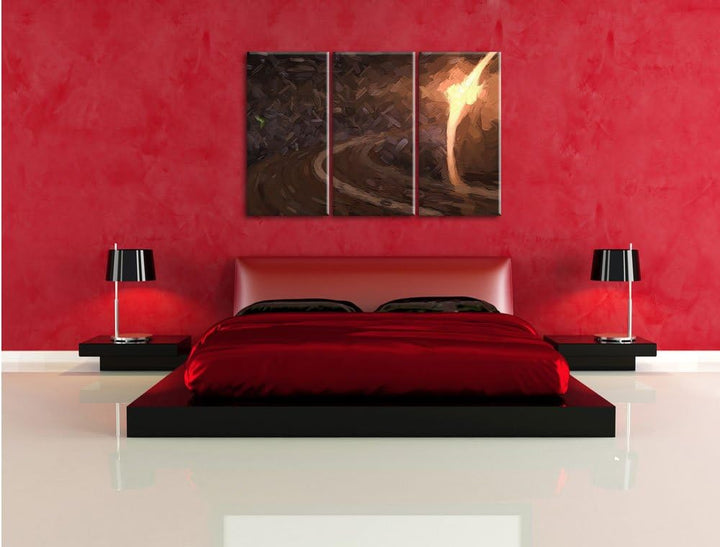 Pixxprint Planet Saturn im Weltall als Leinwandbild/Grösse: 3 Teilig (120x80) cm/Wandbild/Kunstdruck