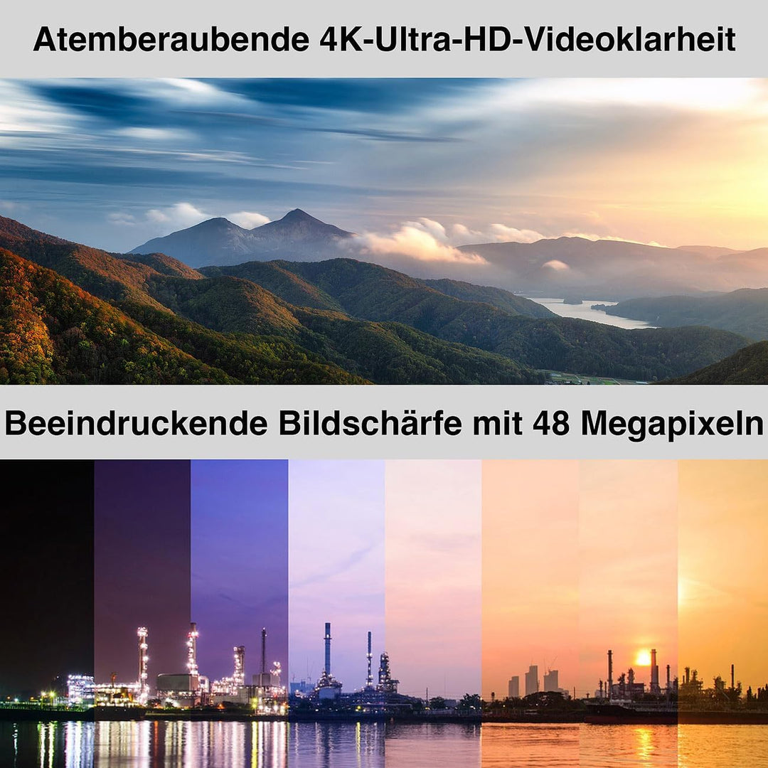 Somikon Zeitraffer Kamera: 4K-WLAN-Zeitrafferkamera, App, 20 m Farb-Nachtsicht, PIR-Sensor, Akku (Ca
