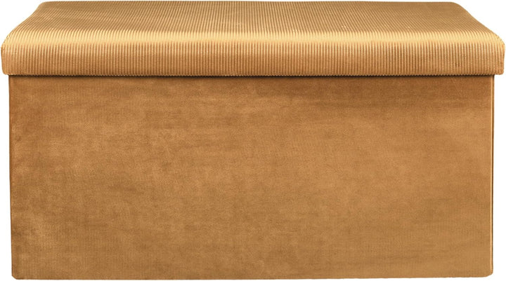 THE HOME DECO FACTORY HD6817 BANCO-PUF PLEGABLE Amarillo, Polyester, gelb, 77 x 38 x 38, Gelb
