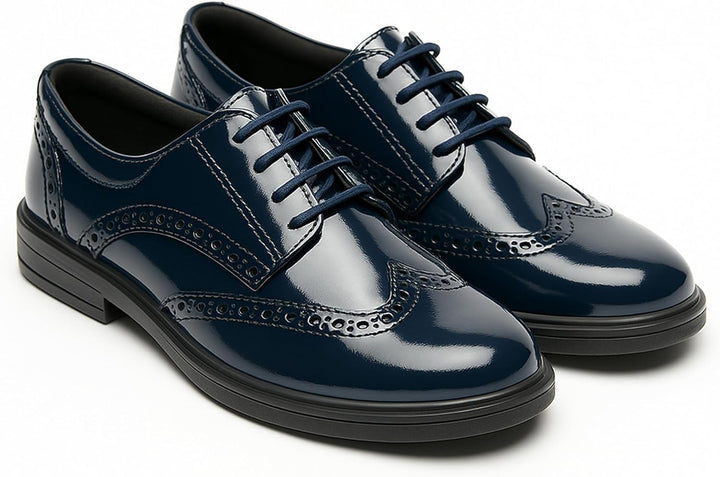 Jungen Kunstleder Lack Brogue Abendschuhe Schnürschuhe formelle Hochzeit Pagenkopf Schuhe 22 EU Mari