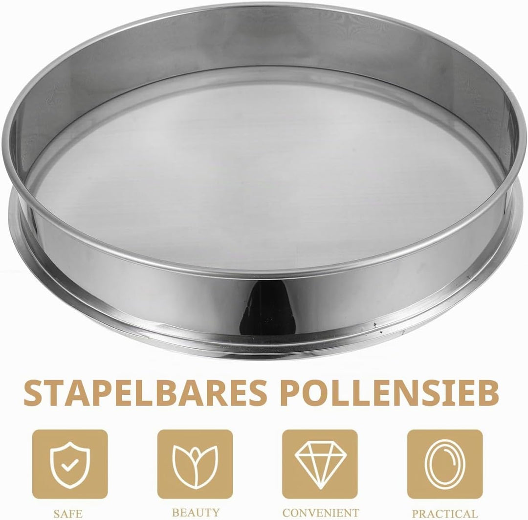 BESTOMZ Edelstahl Kräuter Pollen Hash Extractor stapelbar Sichter 100 Mikron Shaker