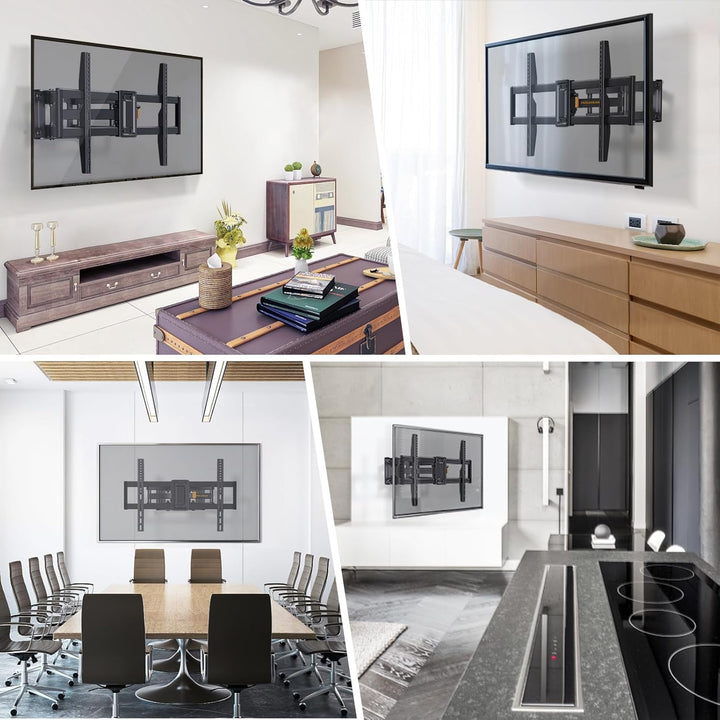 Perlegear TV Wandhalterung Schwenkbar, Ausziehbare Neigbare TV Halterung für 37-82 Zoll Flach & Curv