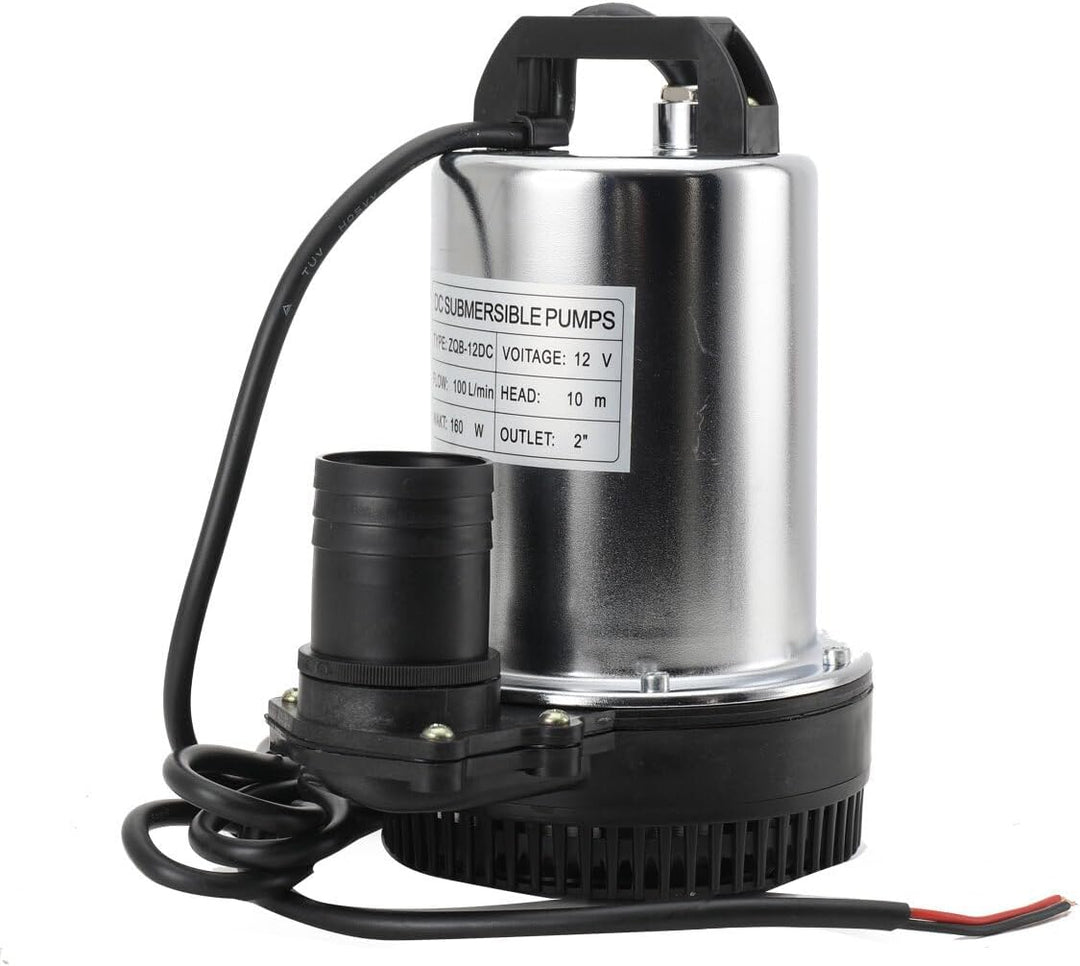 Tauchpumpe 12V, 160W Tauchwasserpumpe, Wasser Brunnenpumpe Eintauchtiefe von 0,5m-8m, Tauchpumpen Mi