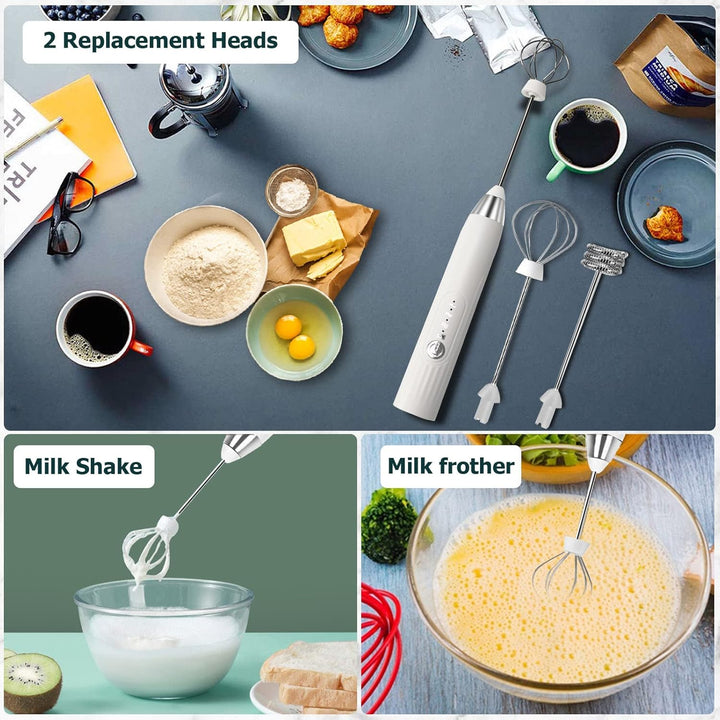 Milchaufschäumer Elektrisch Stab, USB Wiederaufladbar Milchschäumer Elektrisch, elektrischer Schnee