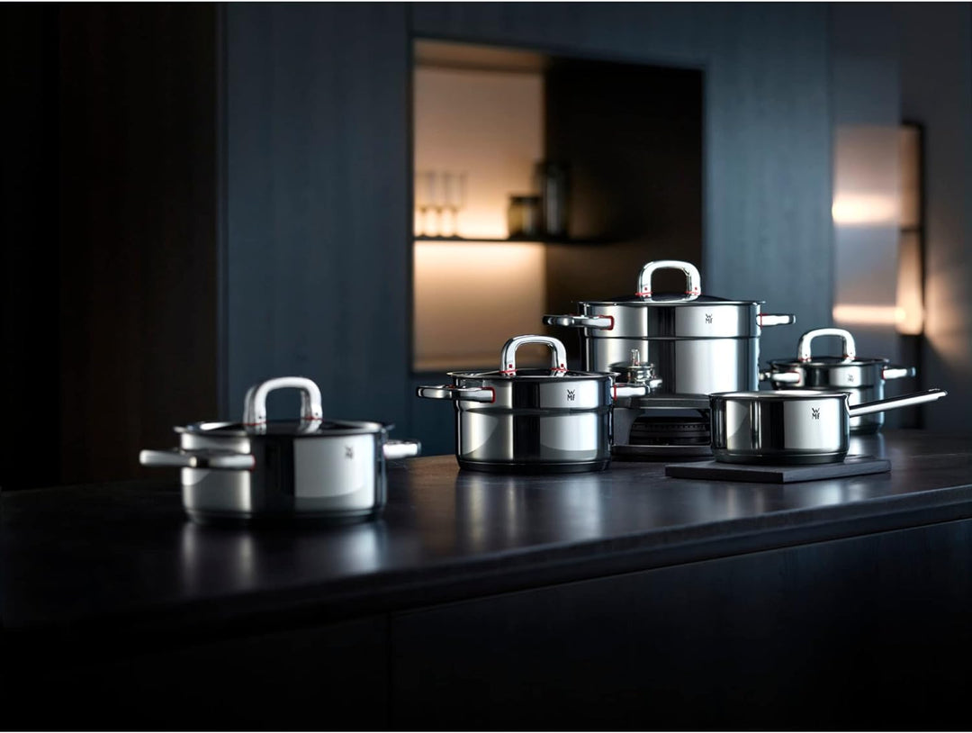 WMF Premium One Kochtopf klein 16,5 cm, Metalldeckel mit Dampföffnung, Bratentopf Induktion 1,5l, Cr