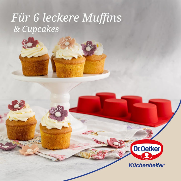 Dr. 1251 Oetker Muffinform aus Silikon 6er Cups Flexxibel, Silikonform für Muffins, Form aus hochwer