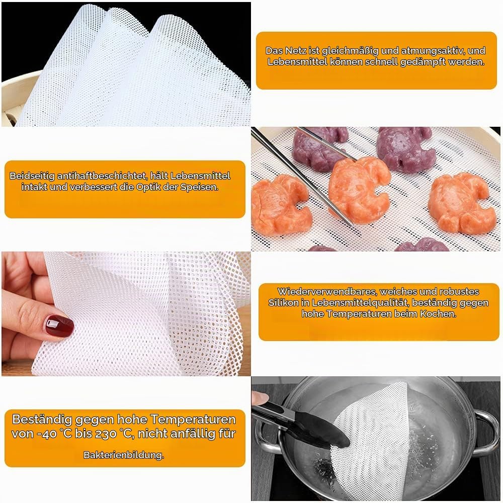 12 Stück Silikon Dämpfer Matte Antihaft Runde Steamer Pad Wiederverwendbare Dumplings Matte Dampfgar