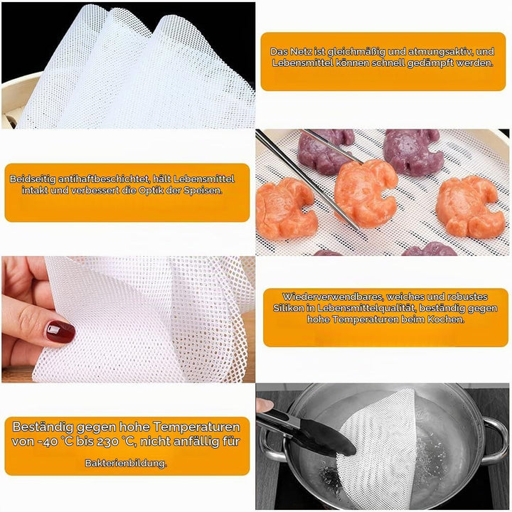 12 Stück Silikon Dämpfer Matte Antihaft Runde Steamer Pad Wiederverwendbare Dumplings Matte Dampfgar
