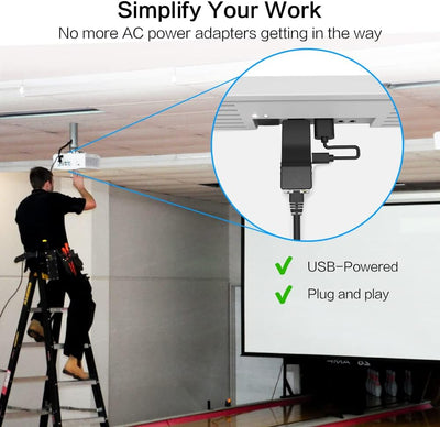 DDMALL ProAV 150M 1080p HDMI Extender Über TCP/IP, Mini Extender Über CAT5e/CAT6 Eins-zu-Eins/Eins-z