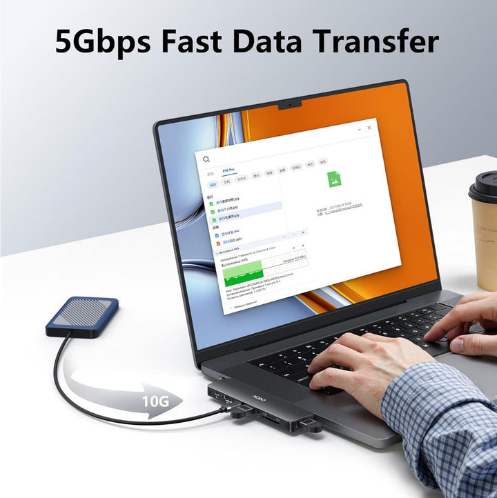 USB C Hub für MacBook, Adapter Mac Book Air Pro Zubehör 8 IN 2 mit 4K HDMI, 5K Thunderbolt 3, USB-C,