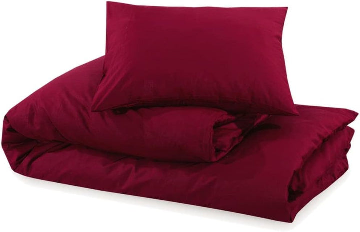 homiuse Bettwäsche-Set Bordeauxrot 220x240 cm Baumwolle Bettwäsche Winter Kuschel Bettwäsche Baumwol