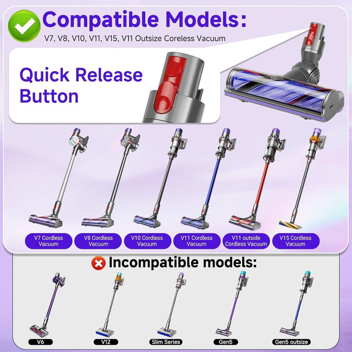 Elektrische Bürste kompatibel für Dyson V7 V8 V10 V11 V15 Staubsauger Ersatzteil Direktantrieb Reini