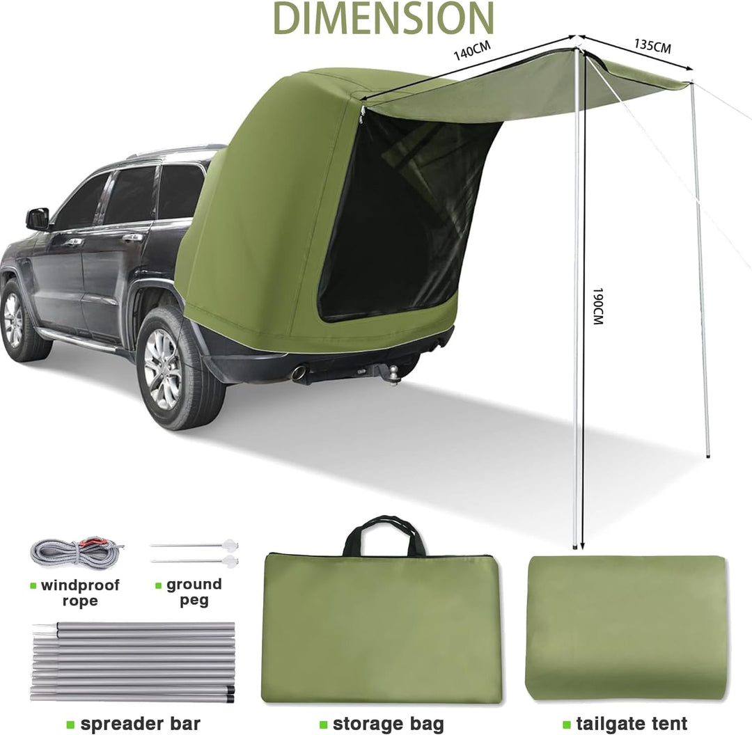 Universal Heckklappenzelt Caddy - Wasserdichtes Auto Heckzelt für Camping & Reisen mit UV-Schutz -St