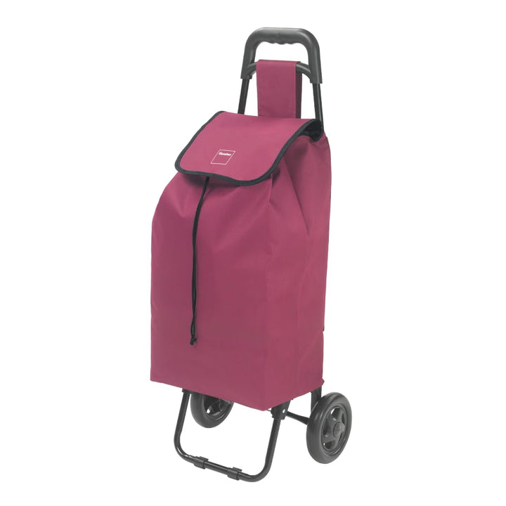 Metaltex Daphne Einkaufstrolley 40L mit Regenschirmtasche, abnehmbare Tasche, Bordeaux Daphne 40L Bo