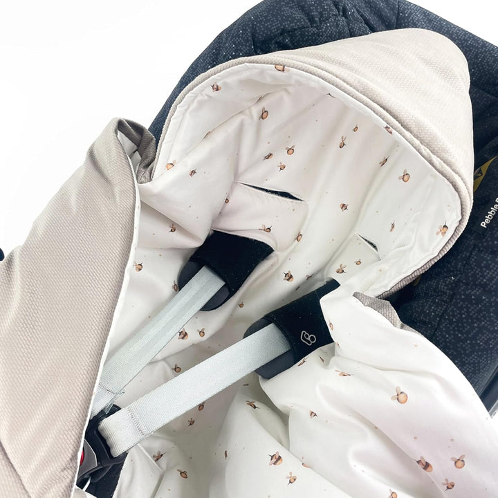 BABEES© Wattierte Velvet Winter Einschlagdecke mit Füllung für Babyschale Autositz, Universal,Baby D