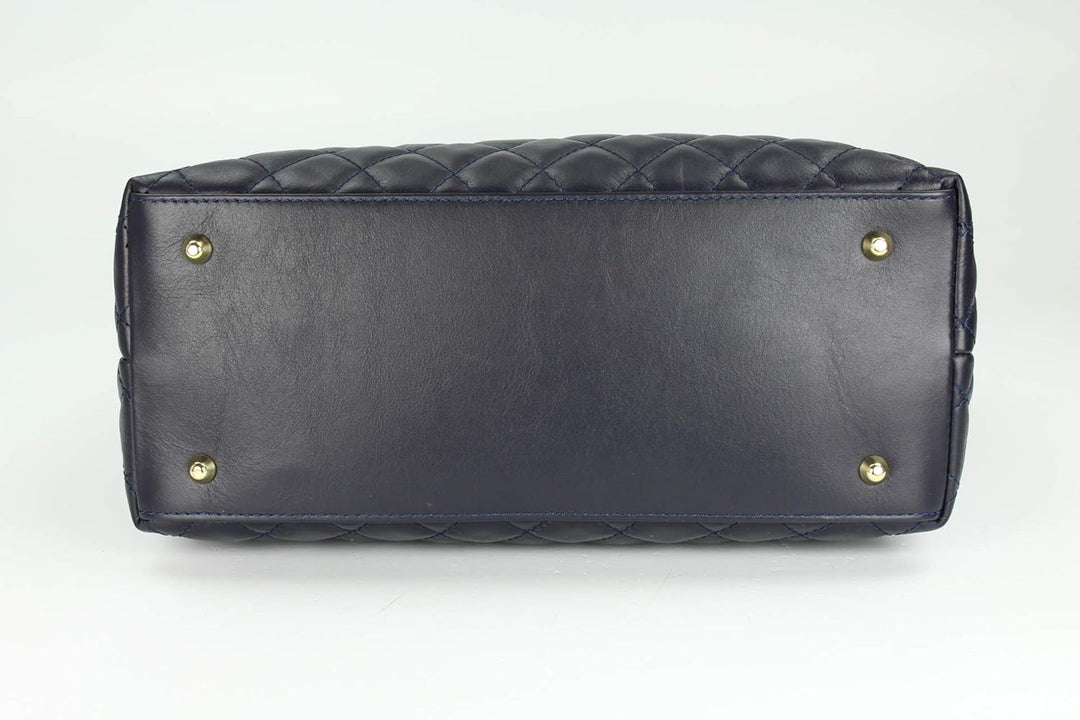 Belli edle italienische Echt Nappa Leder Damentasche Henkeltasche Umhängetasche gesteppt - 34x25x17