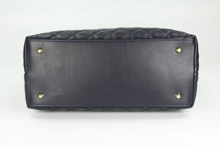 Belli edle italienische Echt Nappa Leder Damentasche Henkeltasche Umhängetasche gesteppt - 34x25x17