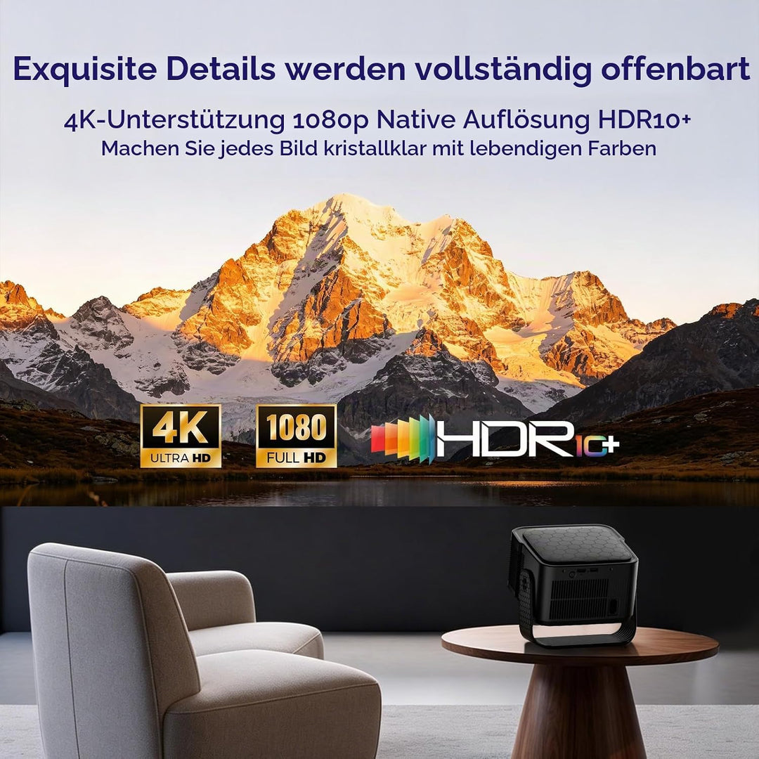Beamer [Google TV 50000+ Apps &amp; 4K 8K Support 1080p Native Auflösung &amp; Automatische Bildschirmkorrek