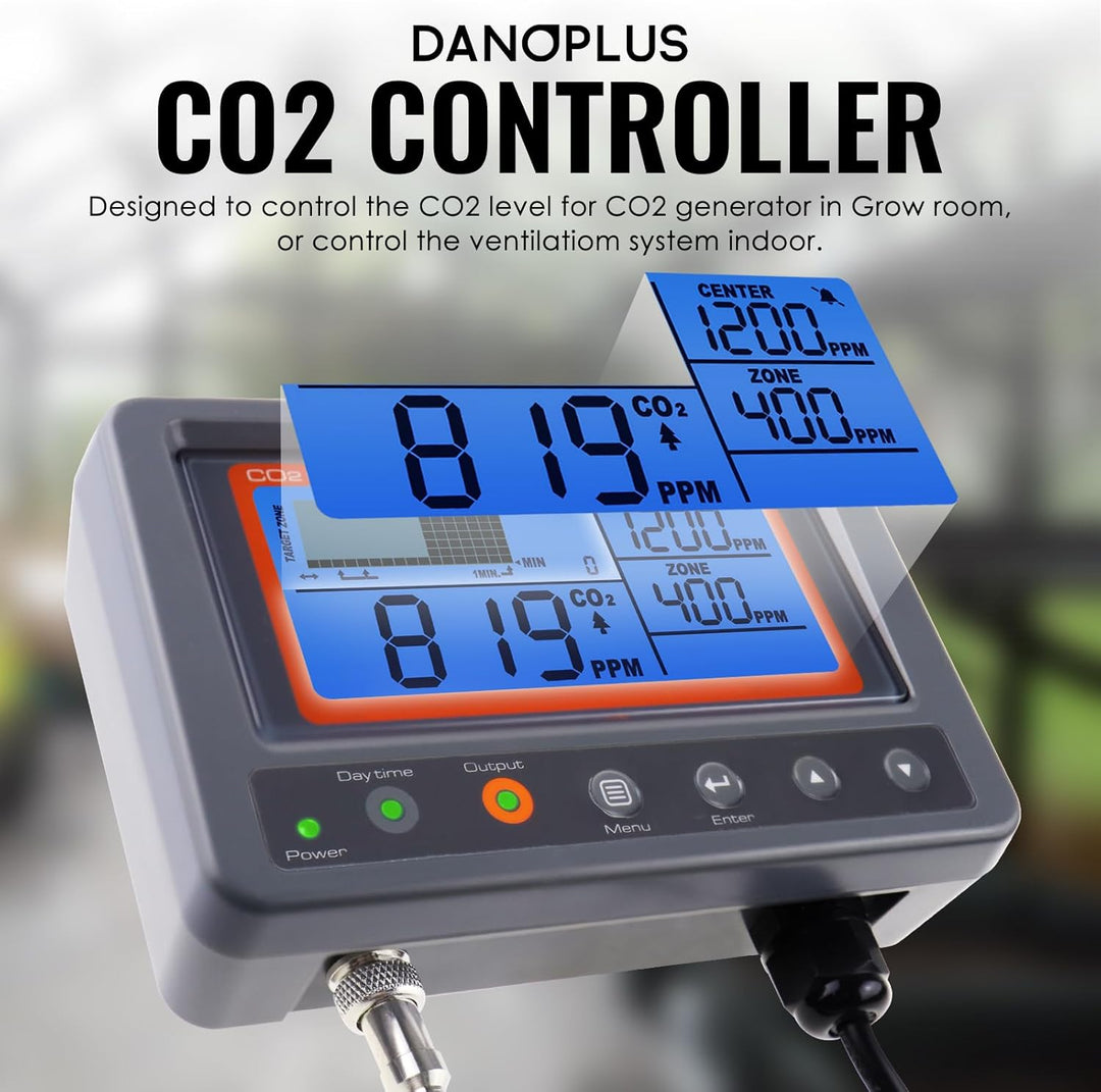 CO2 Controller Kohlendioxidregler CO2-Messgerät Monitor Tag und Nacht Relais Funktion, NDIR CO2 Sens