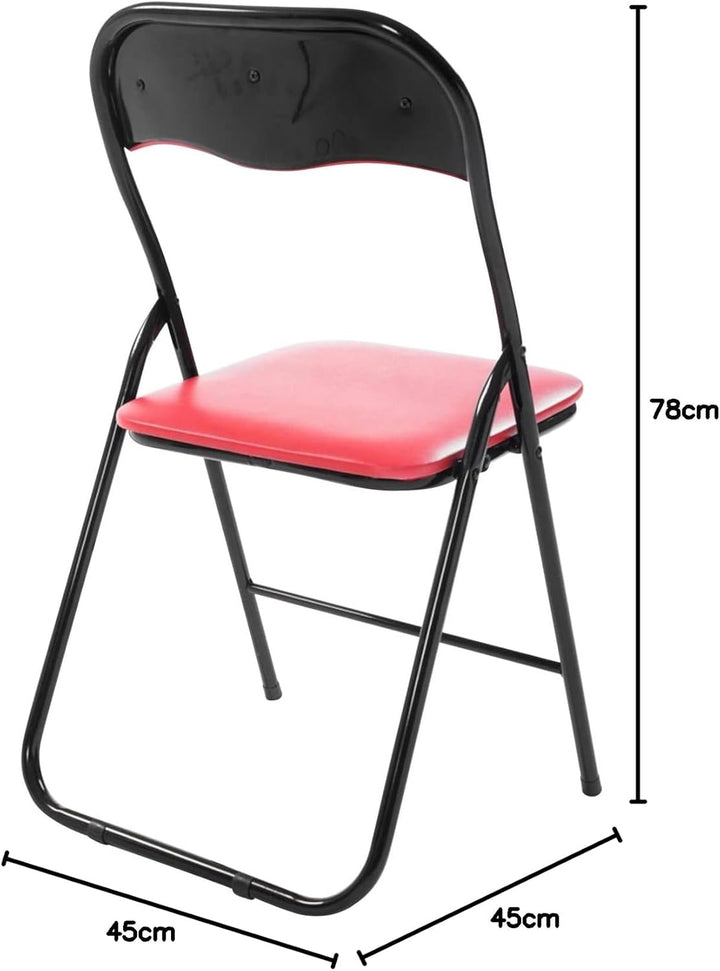 CLP 2er Set Klappstuhl Felix Gepolstert I Küchenstuhl Mit Metallgestell I Kunstleder PVC Sitz Gepols