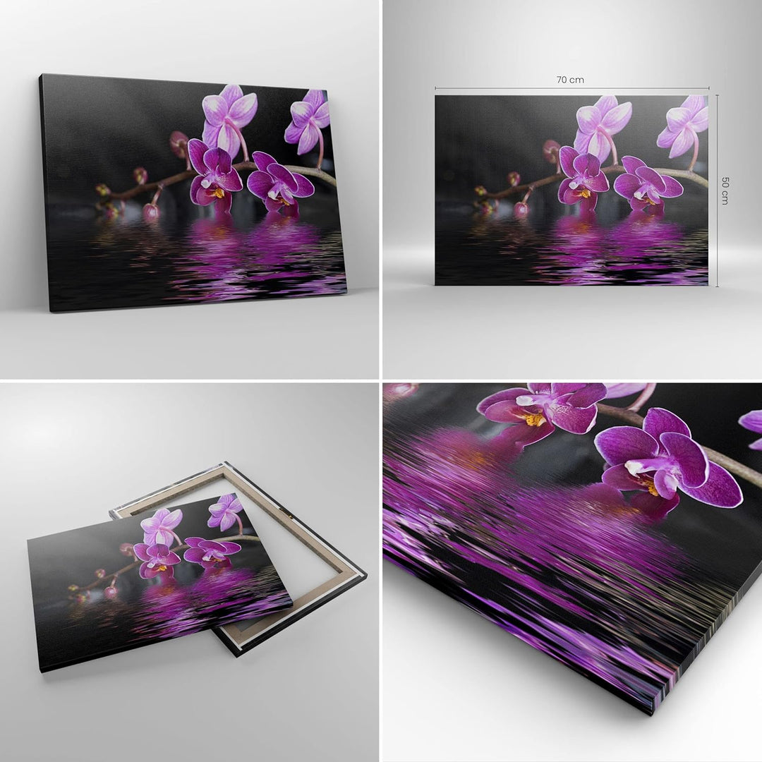 Bilder auf Leinwand Asien exotisch orchidee blume Leinwandbild 70x50cm Wandbilder Dekoration Wohnzim