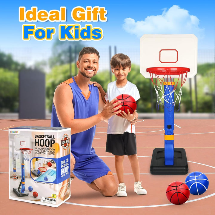 YIMORE Basketballkorb Kinder, Basketballkorb Outdoor Indoor mit Ständer Höhenverstellbarer 70-138cm,