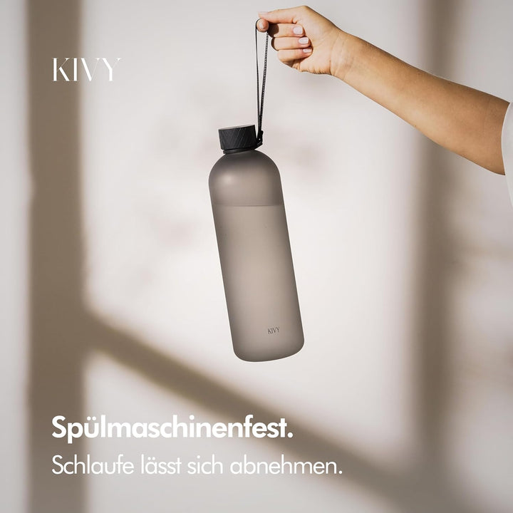 KIVY Tritan-Wasserflasche 1,5 Liter - Kohlensäure geeignet & Auslaufsicher - Für Sport, Schule & Bür