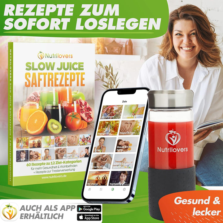 *NEU* NUTRI-PRESS NO.1 Slow Juicer 3 SIEBE Saft, Smoothie, Frucht-Eis - Sehr leise & 100% BPA-Frei -