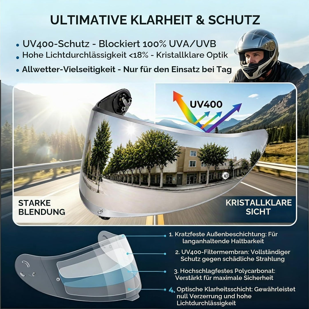 PSLER Helmvisier für K6 K6s - Helmgesichtsschutz Getöntes Visier Motorradhelm Zubehör Ersatz für K6