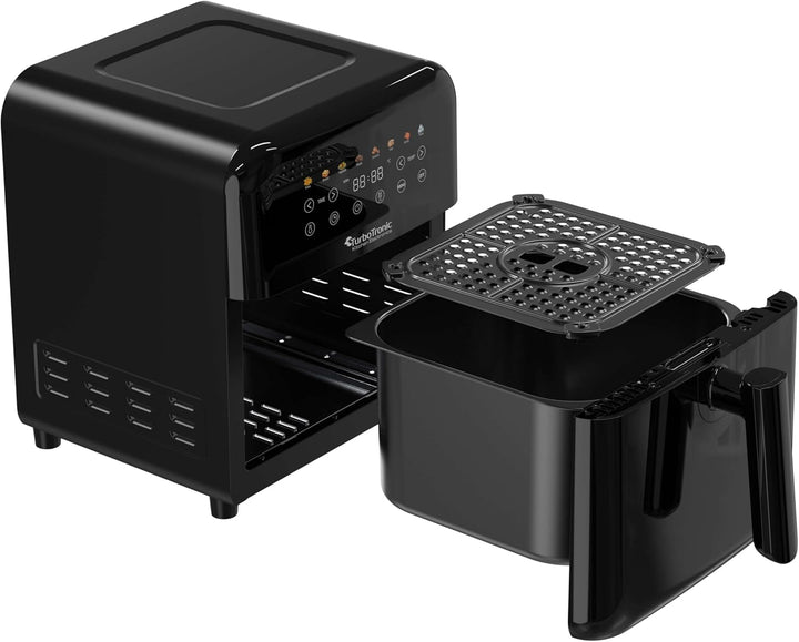 TurboTronic Heissluftfritteuse XXL 6 Liter, 1600W, 8 Programme, Timer, Airfryer Heissluftfritteuse D