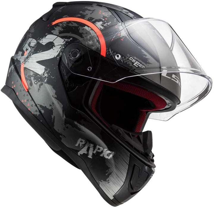 LS2 Motorradhelm Rapid Circle XL Schwarz/Orange, XL Schwarz/Orange