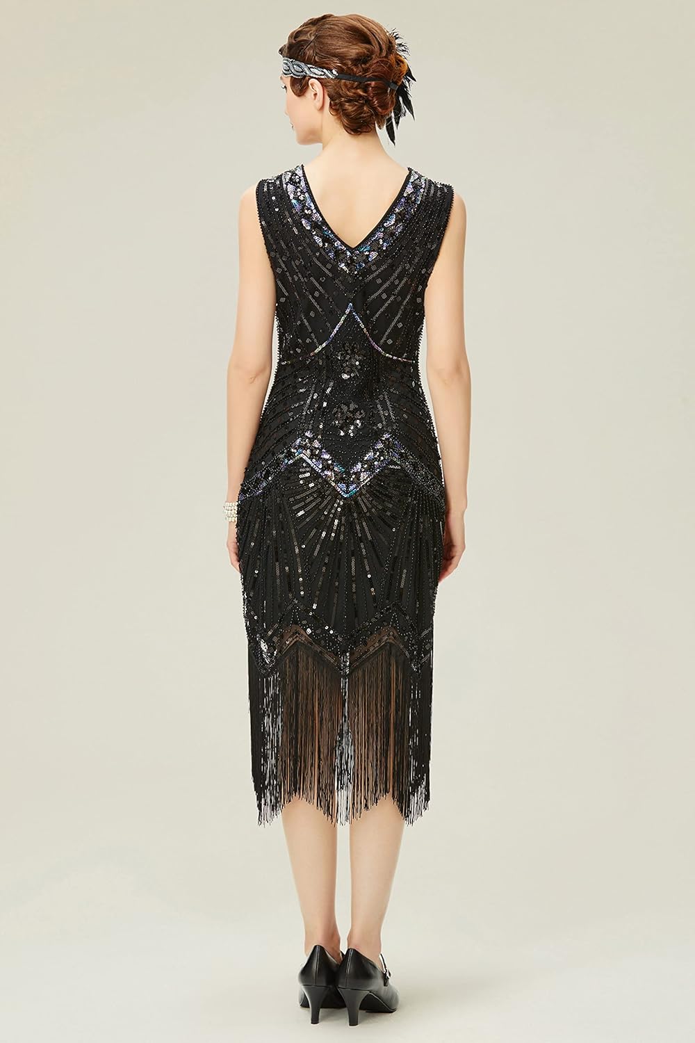 BABEYOND Damen Flapper Kleider voller Pailletten Retro 1920er Party Damen Kostüm Kleid Glamourös Sch