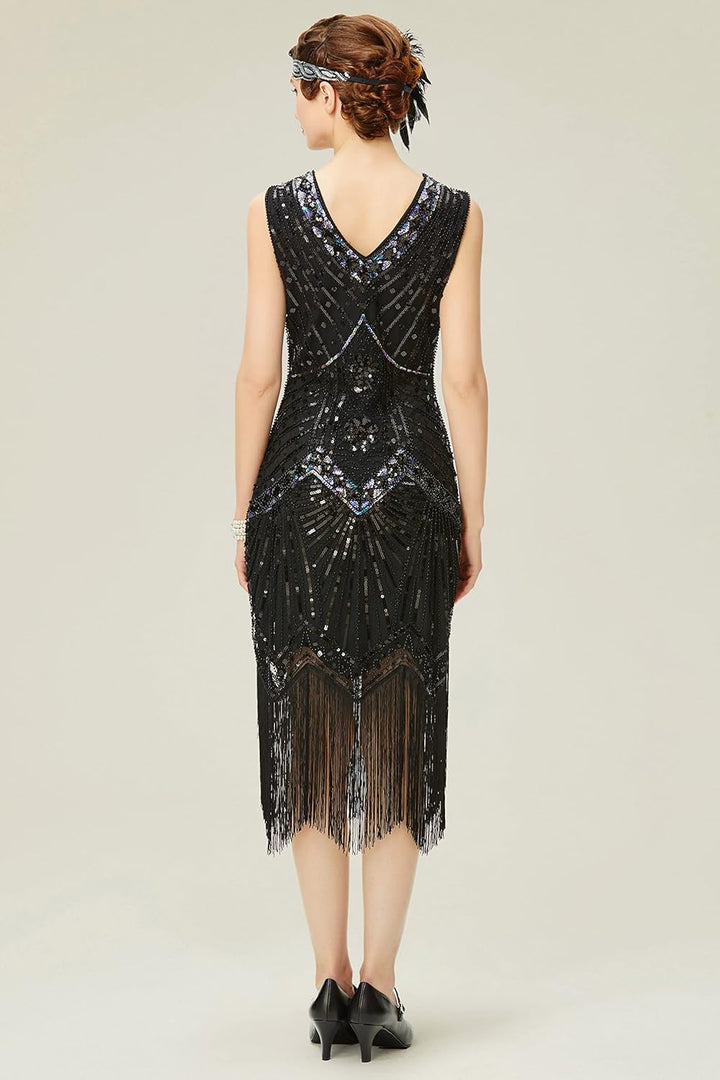 BABEYOND Damen Flapper Kleider voller Pailletten Retro 1920er Party Damen Kostüm Kleid Glamourös Sch