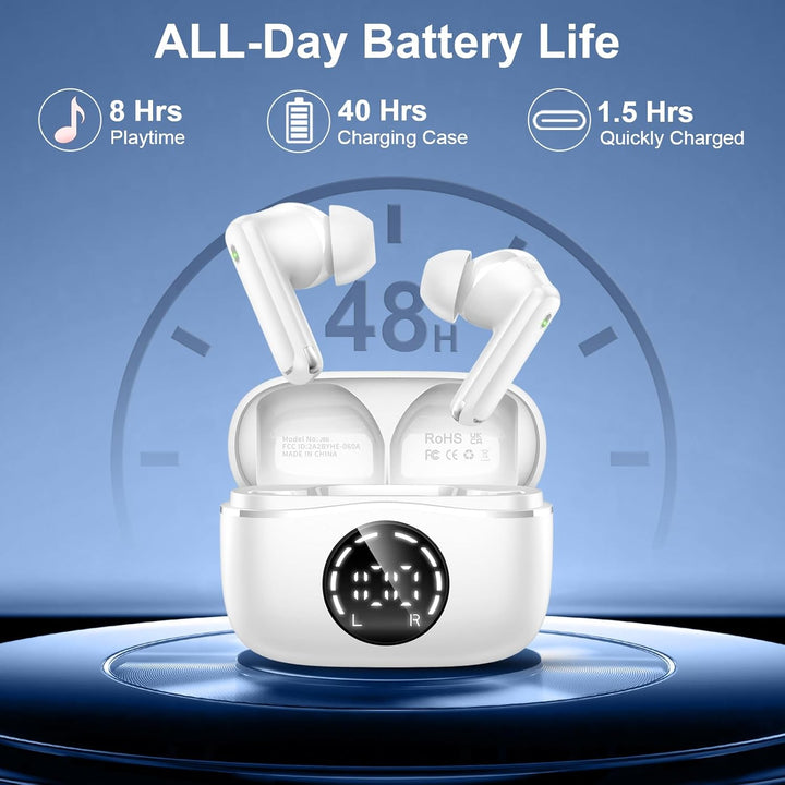 2026 Bluetooth Kopfhörer, Kopfhörer Kabellos Bluetooth 5.4, 50 Std Spielzeit In Ear Kopfhörer HiFi S