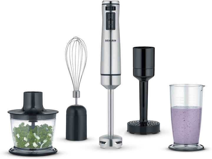 SEVERIN Stabmixer mit Premium-Set, abnehmbarer Mixstab 4-Klingen-Edelstahlmesser, mit Pürierstab, Sc