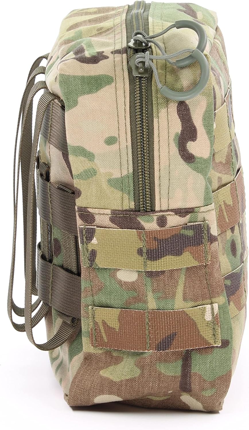 Zentauron Reissverschlusstasche L mit MOLLE-System I BW-Tasche, Rucksack Zusatztasche L Multicam, L