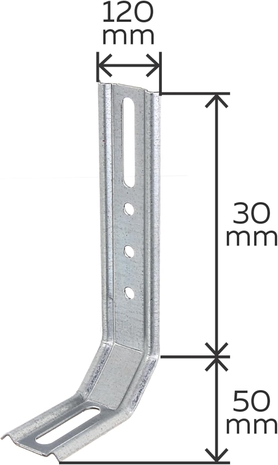 Alberts 866358 Verstellwinkel | zweimal 45°-Winkel, geprägt, mit Langloch | sendzimirverzinkt | 50 x