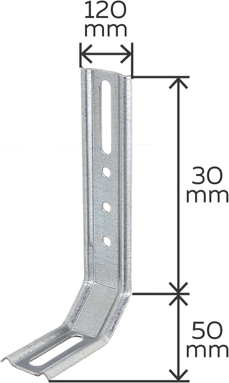 Alberts 866358 Verstellwinkel | zweimal 45°-Winkel, geprägt, mit Langloch | sendzimirverzinkt | 50 x