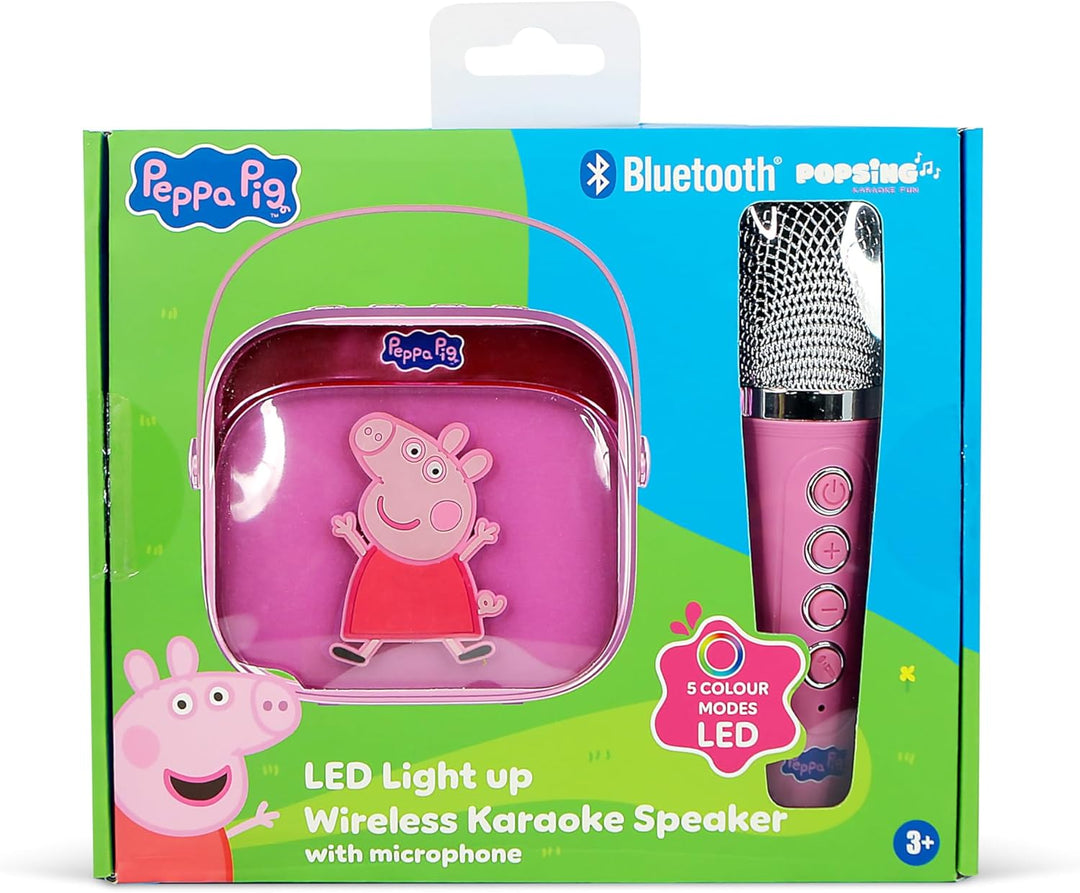 Peppa Pig Popsing LED Light up Wireless Karaoke Speaker with Microphone