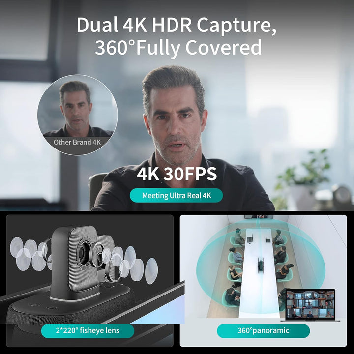 KanDao Meeting Ultra Konferenzsystem, 15.6 Zoll 1080P FHD Touchscreen, Dual 4K HDR Aufzeichnung, 360
