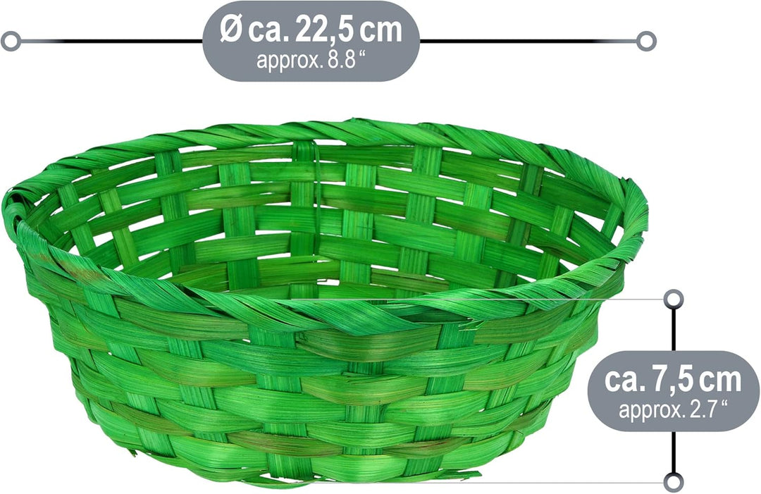 com-four® Oster Deko- & Geschenk-Set - grüne Bastkörbe, helles Ostergras, Eierfarben und Malbuch - D