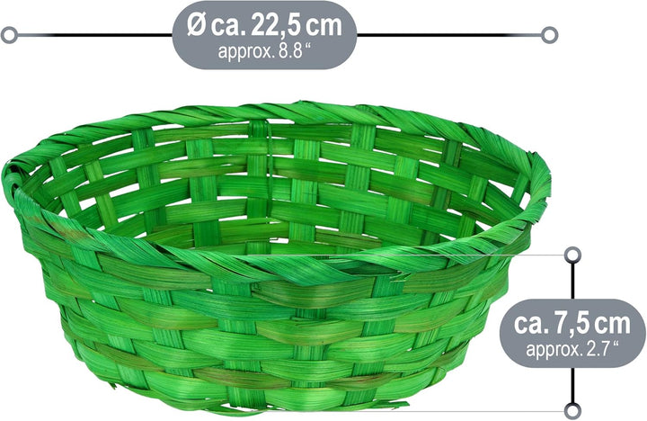 com-four® Oster Deko- & Geschenk-Set - grüne Bastkörbe, helles Ostergras, Eierfarben und Malbuch - D