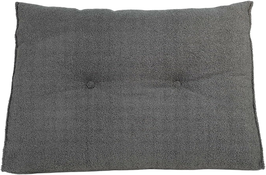 Bouclé Rückenkissen für Bett &amp; Sofa 140cm, abnehmbarem Bezug Boucle-dunkelgrau 140cm, Boucle-dunkelg