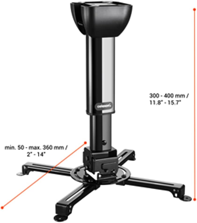 celexon neigbare Beamer-Deckenhalterung schwarz Multicel 4060Pro - 40-60cm Deckenabstand - bis 15kg