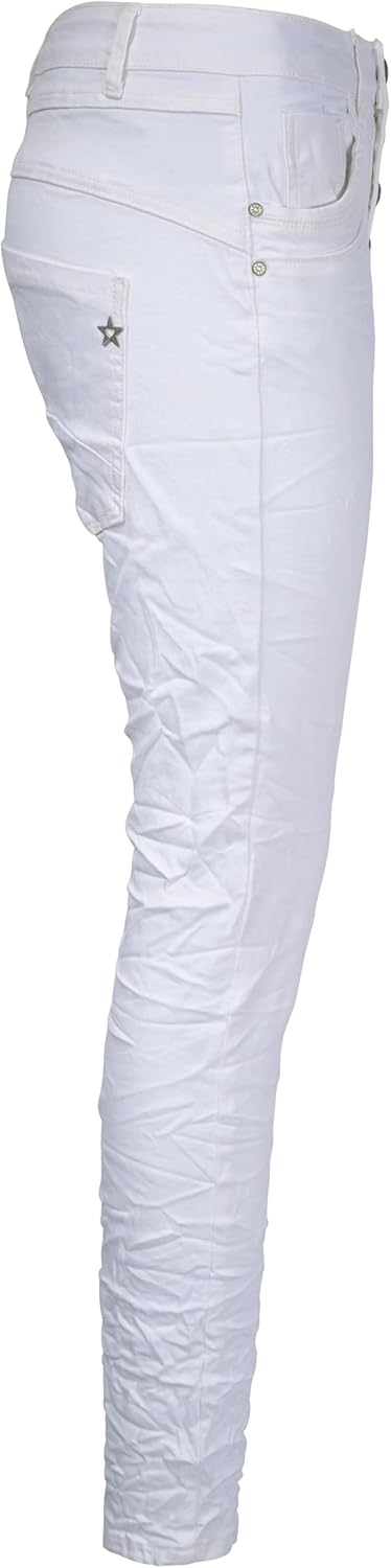 Jewelly Jeans Damen im Crash Look 5154 Off-white 34, Off-white 34