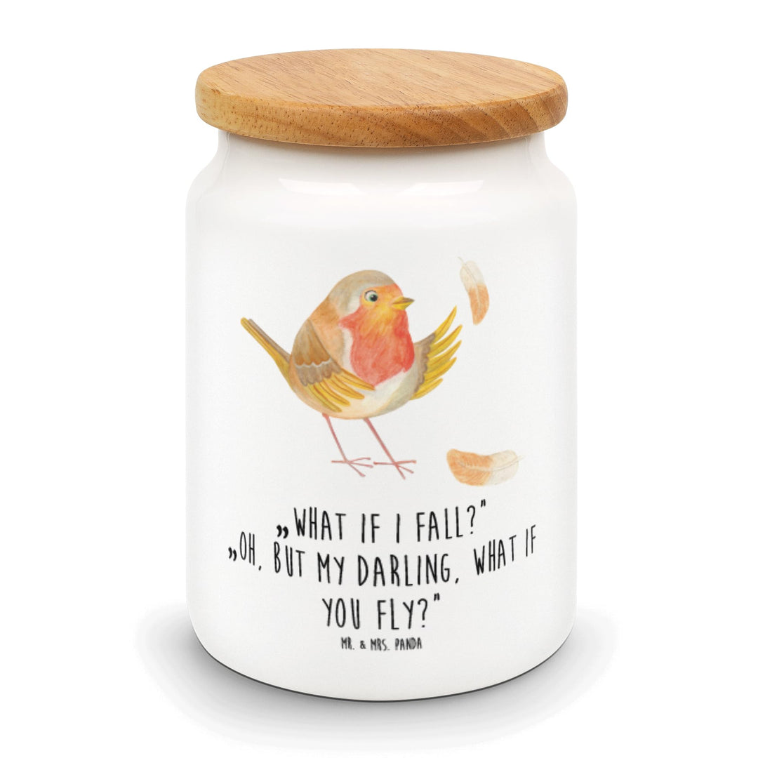 Mr. & Mrs. Panda Dose Rotkehlchen Federn - Geschenk, Vogel, Frischhaltedose, Vorratsbehälter, Lustig