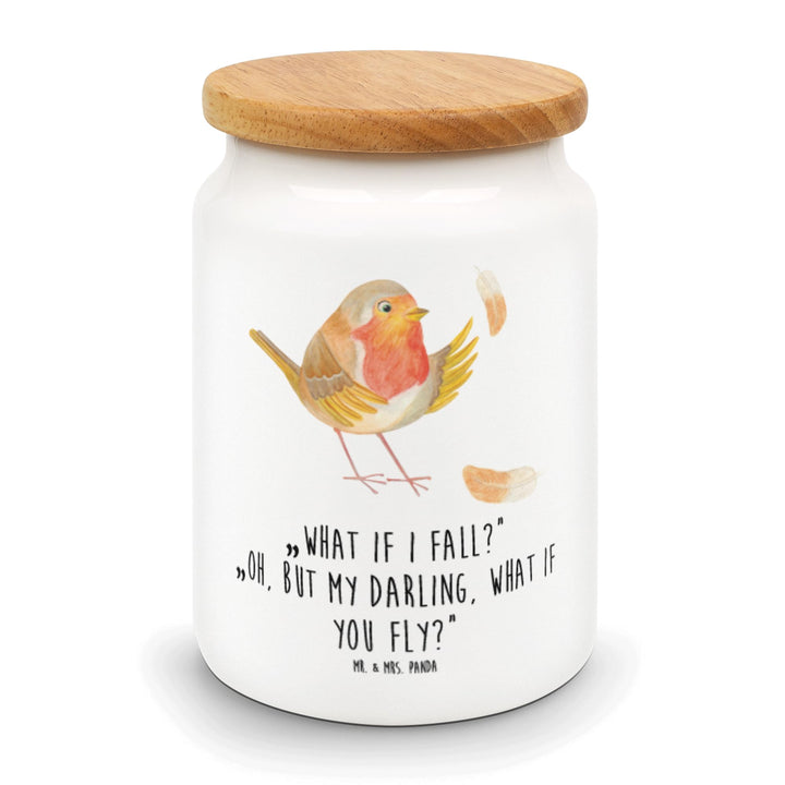 Mr. & Mrs. Panda Dose Rotkehlchen Federn - Geschenk, Vogel, Frischhaltedose, Vorratsbehälter, Lustig