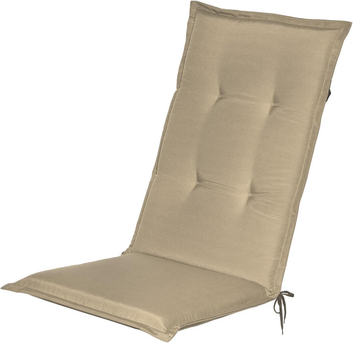 Beautissu 4er Set Gartenstuhlauflage Hochlehner Sitzpolster mit Schaumkern | 120x50x6cm Taupe weiche